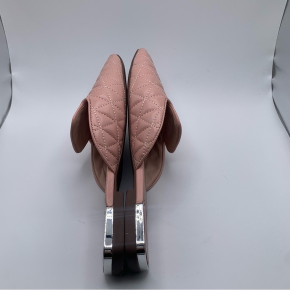 Schutz Adra Quilted Leather Flat Mules size 7B pink slip on 1299 - Picture 7 of 11
